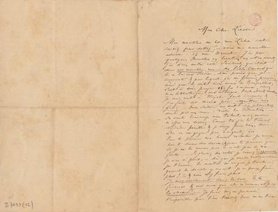 Lettre de Félicien Rops à [Henri] Liesse. [Paris], 1881/00/00. Bruxelles, Bibliothèque royale de Belgique, II/7033/12