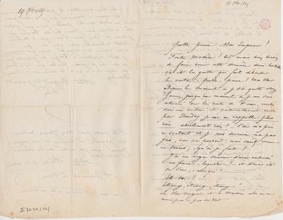 Lettre de Félicien Rops à Inconnu. [Fosses], 1865/09/19. Bruxelles, Bibliothèque royale de Belgique, II/7034/12