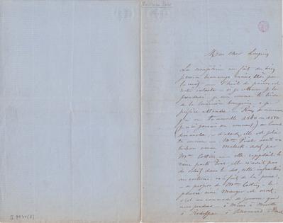 Lettre de Félicien Rops à [Léon] Loupin [Marcq]. s.l., 0000/00/00. Bruxelles, Bibliothèque royale de Belgique, II/7034/8