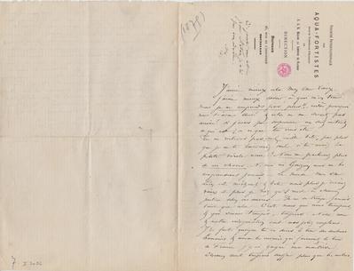 Lettre de Félicien Rops à Léon [Dommartin]. s.l., 1875/00/00. Bruxelles, Bibliothèque royale de Belgique, II/7036/7