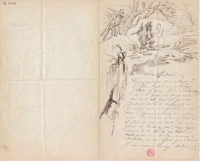 Lettre de Félicien Rops à Madame de Backer. Paris, 1875/01/02. Bruxelles, Bibliothèque royale de Belgique, II/7146