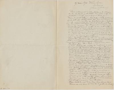 Lettre de Félicien Rops à [Armand] Rassenfosse. Corbeil-Essonnes, 1896/05/17. Bruxelles, Bibliothèque royale de Belgique, II/7723/1