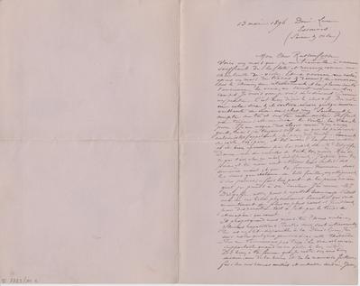 Lettre de Félicien Rops à [Armand] Rassenfosse. Corbeil-Essonnes, 1896/05/13. Bruxelles, Bibliothèque royale de Belgique, II/7723/14