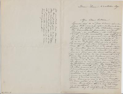 Lettre de Félicien Rops à Octave [Uzanne]. Corbeil-Essonnes, 1891/10/23. Bruxelles, Bibliothèque royale de Belgique, III/1802/15