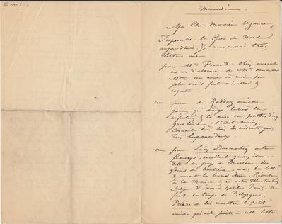 Lettre de Félicien Rops à [Octave] Uzanne. s.l., 0000/00/00. Bruxelles, Bibliothèque royale de Belgique, III/1802/3