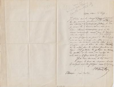 Lettre de Félicien Rops à [Jules] Fleury. Mettet, 1862/00/00. Bruxelles, Bibliothèque royale de Belgique, III/1898/67