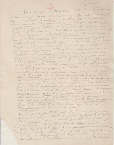 Lettre de Félicien Rops à [Léon] Evely. s.l., 1885/01/01. Bruxelles, Bibliothèque royale de Belgique, III/215/1/3