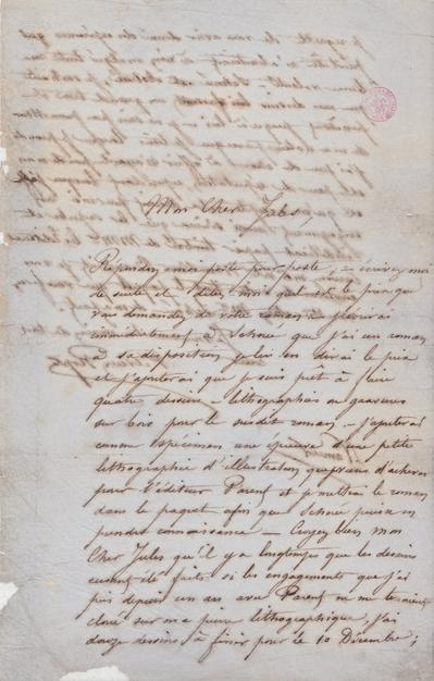 Lettre de Félicien Rops à Jules Beaujoint. Namur, 0000/00/00. Bruxelles, Bibliothèque royale de Belgique, III/215/1/47