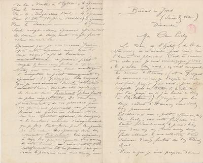 Lettre de Félicien Rops à [Léon] Evely. Bièvres, entre [1883]/00/00 et [1883/08]/00. Bruxelles, Bibliothèque royale de Belgique, III/215/10/10