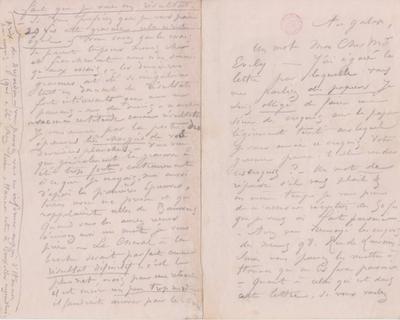 Lettre de Félicien Rops à [Léon] Evely. Paris, 0000/00/00. Bruxelles, Bibliothèque royale de Belgique, III/215/10/11