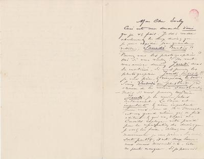 Lettre de Félicien Rops à [Léon] Evely. s.l., 0000/00/26. Bruxelles, Bibliothèque royale de Belgique, III/215/10/19