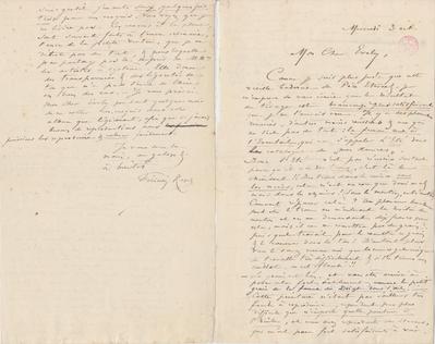 Lettre de Félicien Rops à [Léon] Evely. s.l., 0000/10/03. Bruxelles, Bibliothèque royale de Belgique, III/215/10/26