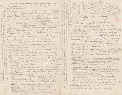 Lettre de Félicien Rops à [Léon] Evely. s.l., 0000/00/00. Bruxelles, Bibliothèque royale de Belgique, III/215/10/28