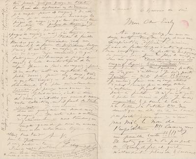 Lettre de Félicien Rops à [Léon] Evely. [Paris], 1883/00/00. Bruxelles, Bibliothèque royale de Belgique, III/215/10/29