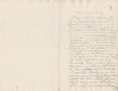 Lettre de Félicien Rops à [Léon] Evely. s.l., 0000/00/00. Bruxelles, Bibliothèque royale de Belgique, III/215/10/3