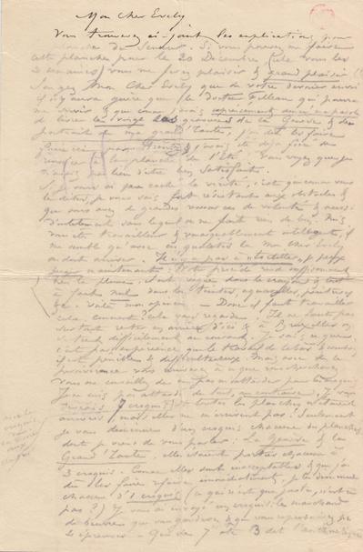 Lettre de Félicien Rops à [Léon] Evely. s.l., 0000/11/00. Bruxelles, Bibliothèque royale de Belgique, III/215/10/30