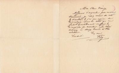 Lettre de Félicien Rops à Inconnu. s.l., 0000/00/00. Bruxelles, Bibliothèque royale de Belgique, III/215/10/39