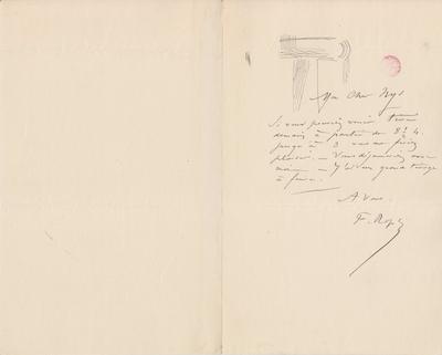 Lettre de Félicien Rops à [François] Nys. s.l., 0000/00/00. Bruxelles, Bibliothèque royale de Belgique, III/215/10/47