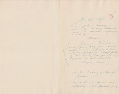 Lettre de Félicien Rops à [François] Nys. s.l., entre [1881/12]/00 et [1883/12]/00. Bruxelles, Bibliothèque royale de Belgique, III/215/10/49