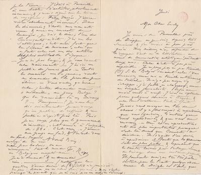 Lettre de Félicien Rops à [Léon] Evely. s.l., 0000/00/00. Bruxelles, Bibliothèque royale de Belgique, III/215/10/8