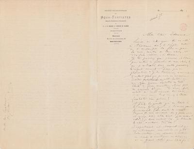 Lettre de Félicien Rops à Edmond [Carlier?] [Lambrichs?]. s.l., 1875/04/00. Bruxelles, Bibliothèque royale de Belgique, III/215/11/20