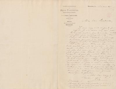 Lettre de Félicien Rops à [Edmond] Lambrichs. s.l., 1875/05/31. Bruxelles, Bibliothèque royale de Belgique, III/215/11/22