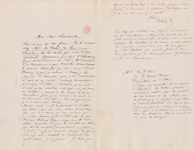 Lettre de Félicien Rops à [Edmond] Lambrichs. s.l., 0000/00/00. Bruxelles, Bibliothèque royale de Belgique, III/215/11/27