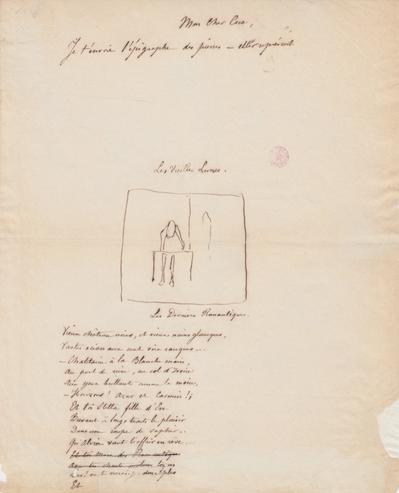 Lettre de Félicien Rops à [Victor] Coco [Hallaux]. s.l., 1857/01/00. Bruxelles, Bibliothèque royale de Belgique, III/215/11/48