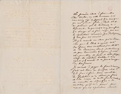 Lettre de Félicien Rops à Victor [Rops]. s.l., 0000/00/00. Bruxelles, Bibliothèque royale de Belgique, III/215/12/11