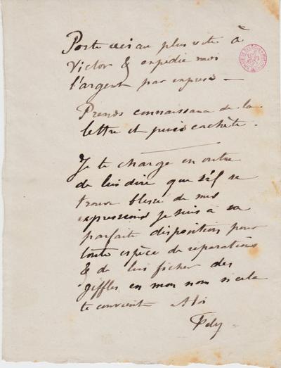 Lettre de Félicien Rops à [Armand?] [Dandoy?]. s.l., 0000/00/00. Bruxelles, Bibliothèque royale de Belgique, III/215/12/12