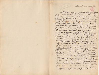 Lettre de Félicien Rops à [Octave] Maus. s.l., 1884/05/26. Bruxelles, Bibliothèque royale de Belgique, III/215/12/17