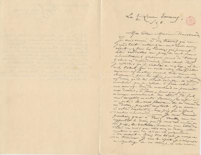 Lettre de Félicien Rops à [René] Pincebourde. Corbeil-Essonnes, 0000/00/00. Bruxelles, Bibliothèque royale de Belgique, III/215/12/27