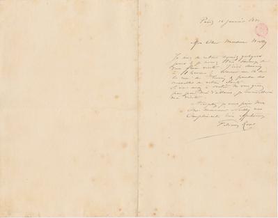 Lettre de Félicien Rops à [Jules] Noilly. Paris, 1881/01/16. Bruxelles, Bibliothèque royale de Belgique, III/215/12/32