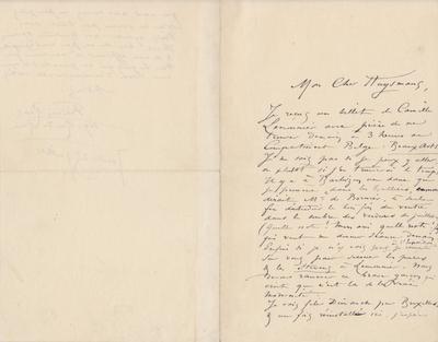 Lettre de Félicien Rops à [Joris-Karl] Huysmans. Paris, 1878/07/25. Bruxelles, Bibliothèque royale de Belgique, III/215/2/11