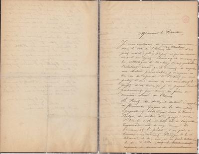 Lettre de Félicien Rops à Inconnu Monsieur le Rédacteur de "L'Union monacale". s.l., 1860/07/00. Bruxelles, Bibliothèque royale de Belgique, III/215/2/18