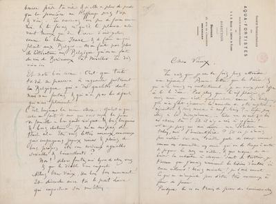 Lettre de Félicien Rops à [Léon] Dommartin. s.l., 1877/00/00. Bruxelles, Bibliothèque royale de Belgique, III/215/2/22