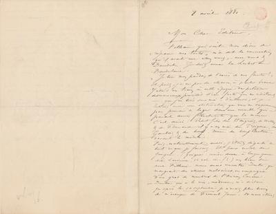 Lettre de Félicien Rops à [Georges] [Charpentier]. s.l., 1881/04/08. Bruxelles, Bibliothèque royale de Belgique, III/215/2/4