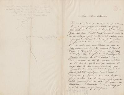 Lettre de Félicien Rops à Charles [Neyt]. Mettet, 0000/00/00. Bruxelles, Bibliothèque royale de Belgique, III/215/2/7