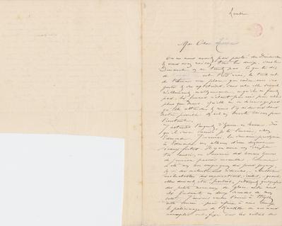 Lettre de Félicien Rops à [Henri ?] [Liesse ?]. s.l., 1882/09/00. Bruxelles, Bibliothèque royale de Belgique, III/215/3/15