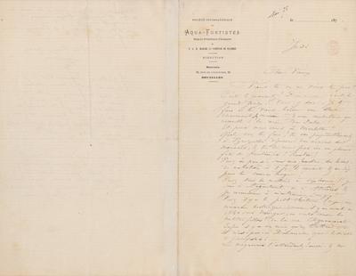 Lettre de Félicien Rops à Inconnu. s.l., 1875/05/00. Bruxelles, Bibliothèque royale de Belgique, III/215/3/16