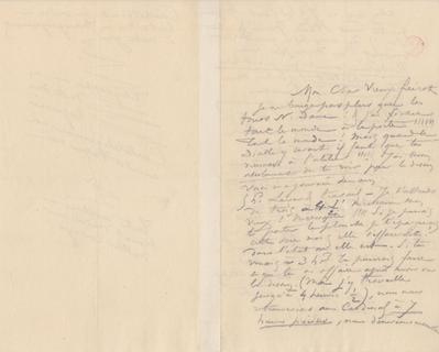 Lettre de Félicien Rops à [Octave] [Uzanne]. [Paris], 1883/04/00. Bruxelles, Bibliothèque royale de Belgique, III/215/3/39