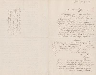 Lettre de Félicien Rops à [Théodore] Hippert. [Thozée], 1869/11/21. Bruxelles, Bibliothèque royale de Belgique, III/215/5/32