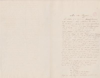 Lettre de Félicien Rops à [Théodore] Hippert. s.l., 1870/01/01. Bruxelles, Bibliothèque royale de Belgique, III/215/5/35