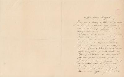 Lettre de Félicien Rops à [Théodore] Hippert. s.l., 1870/00/00. Bruxelles, Bibliothèque royale de Belgique, III/215/5/37