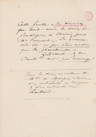 Lettre de Félicien Rops à [Léon?] [Evely?]. s.l., 0000/00/00. Bruxelles, Bibliothèque royale de Belgique, III/215/5/57