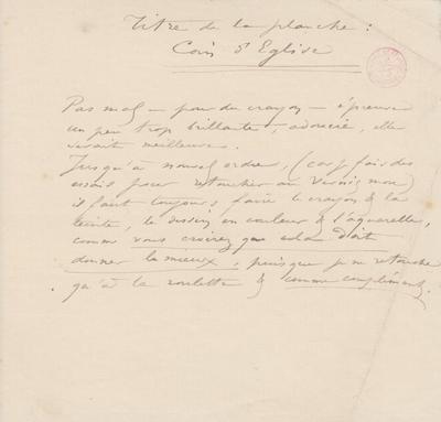 Lettre de Félicien Rops à [Léon?] [Evely?]. s.l., 0000/00/00. Bruxelles, Bibliothèque royale de Belgique, III/215/5/61