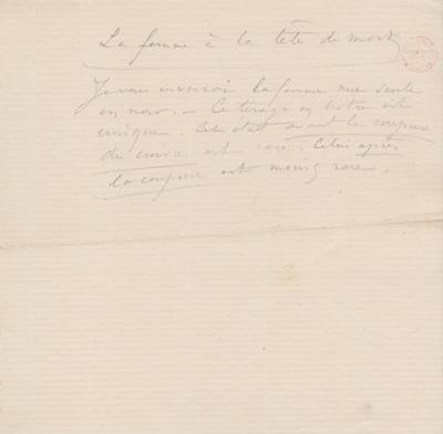 Lettre de Félicien Rops à [Léon?] [Evely?]. s.l., 0000/00/00. Bruxelles, Bibliothèque royale de Belgique, III/215/5/62