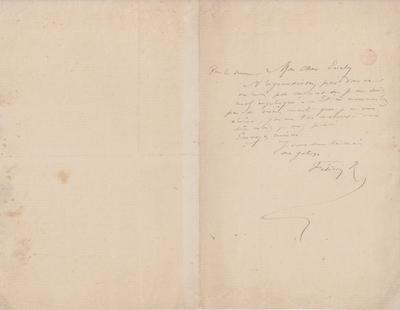 Lettre de Félicien Rops à [Léon] Evely. s.l., 0000/00/00. Bruxelles, Bibliothèque royale de Belgique, III/215/6/17