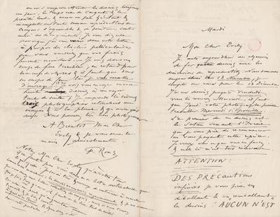 Lettre de Félicien Rops à [Léon] Evely. s.l., 0000/11/13. Bruxelles, Bibliothèque royale de Belgique, III/215/6/2