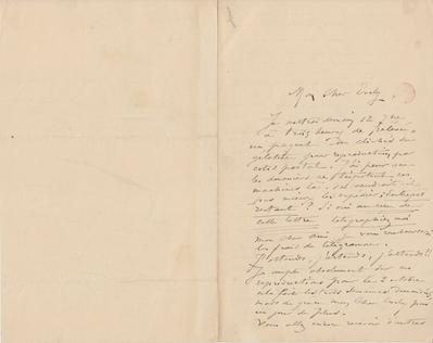 Lettre de Félicien Rops à [Léon] Evely. s.l., 0000/09/11. Bruxelles, Bibliothèque royale de Belgique, III/215/6/29